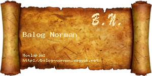 Balog Norman névjegykártya