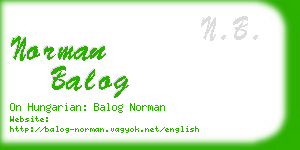 norman balog business card
